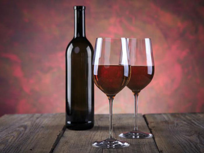 Винтажное фото бутылки от красного вина и бокалов, стоящих на столе на фоне арт-стены.