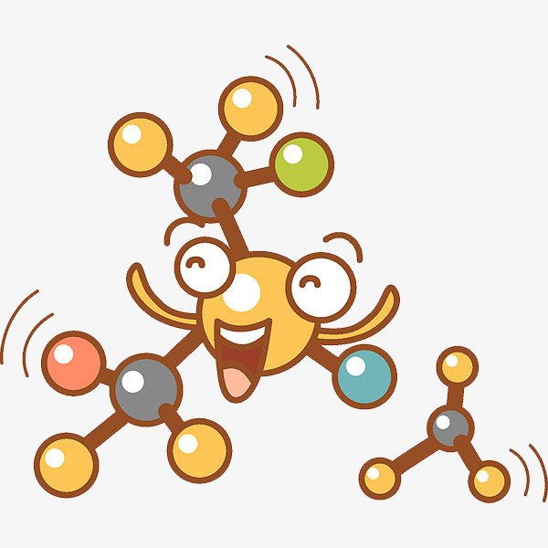 На картинке показаны смешные молекулы